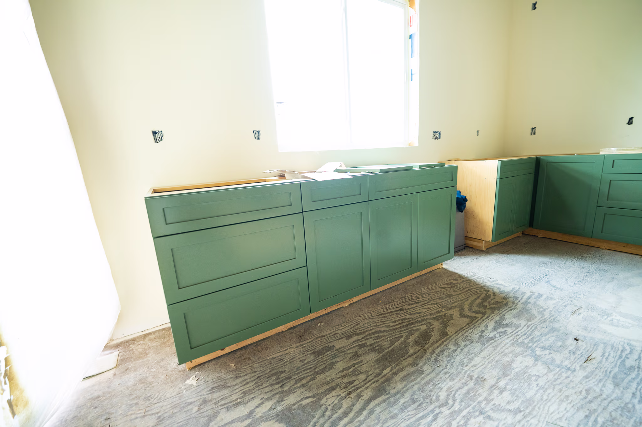 cabinets being installed
